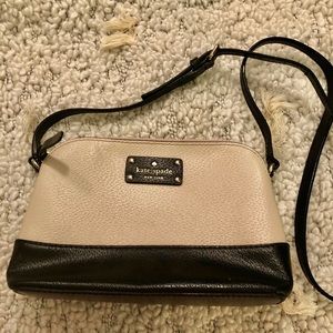 kate spade Mauve and Black Leather Purse with Adjustable Shoulder Strap